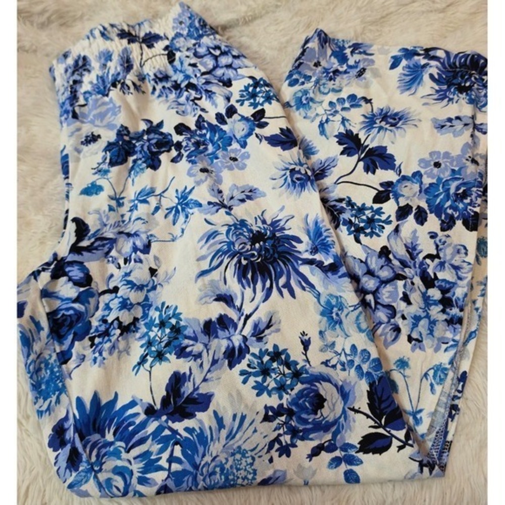 Blue Sol Side Slit Floral Wide Leg Pants - Women's XL (31" Inseam) NWT